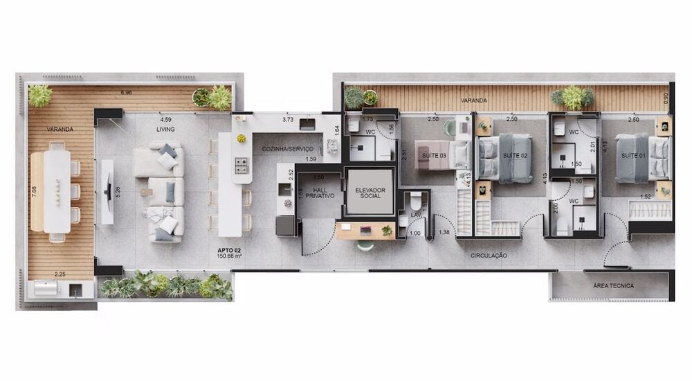 Apartamento à venda com 3 quartos, 150m² - Foto 7