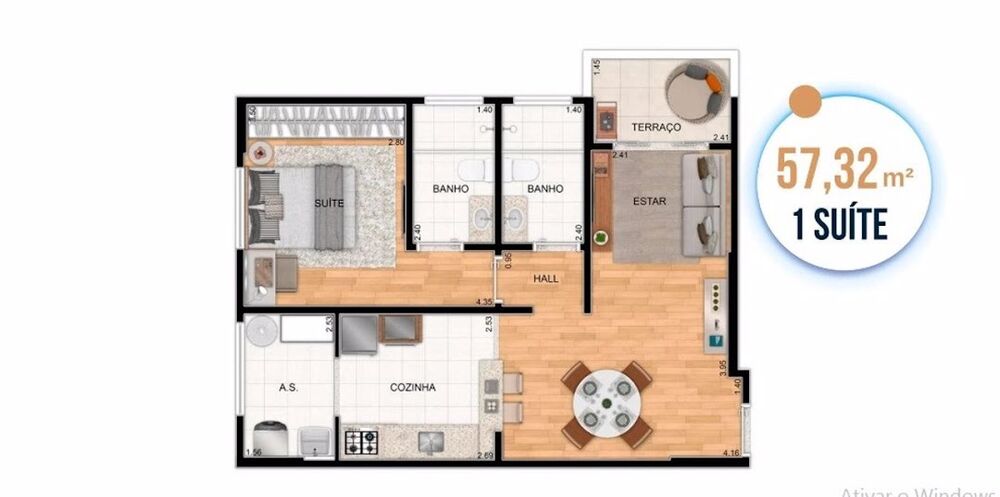 Apartamento, 1 quarto, 57 m² - Foto 17