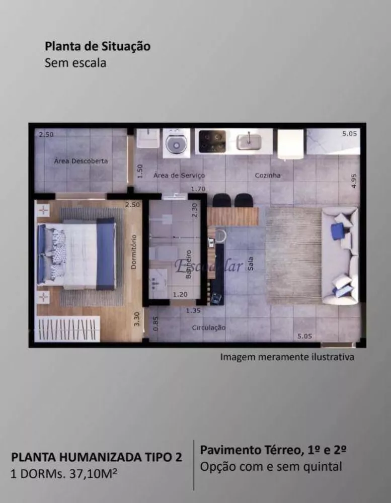 Apartamento, 1 quarto, 37 m² - Foto 2