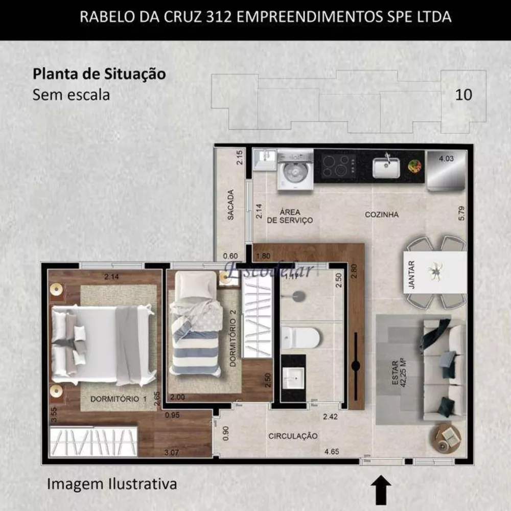 Apartamento, 2 quartos, 45 m² - Foto 2
