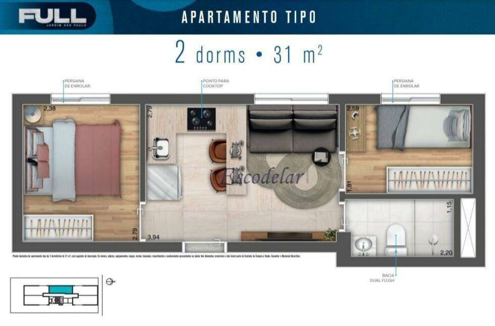 Apartamento, 2 quartos, 36 m² - Foto 25