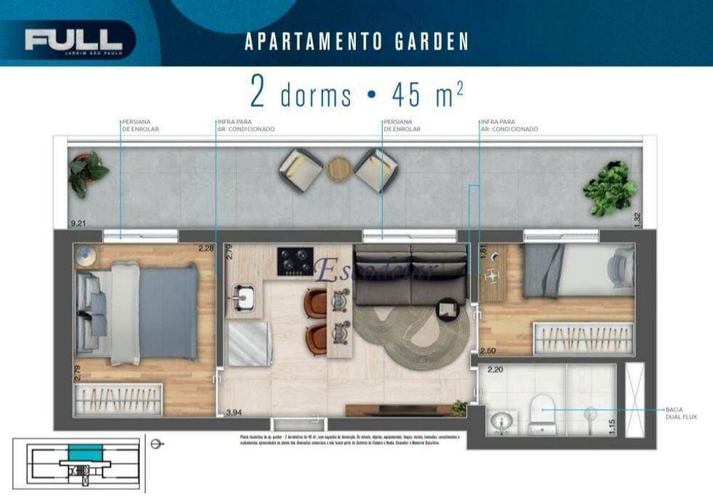 Apartamento, 2 quartos, 36 m² - Foto 2