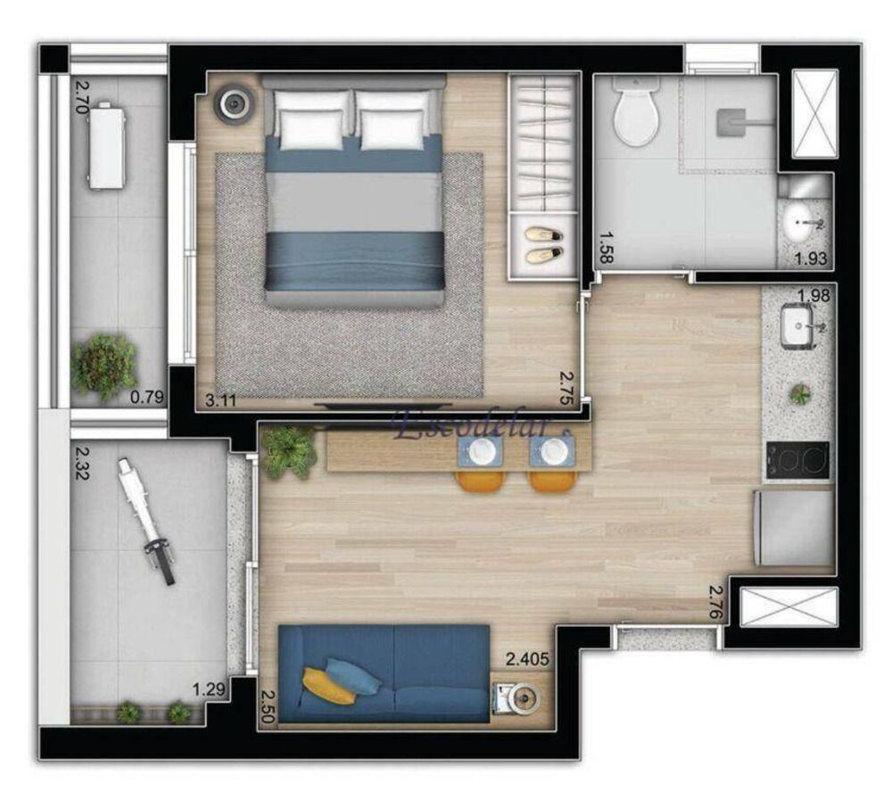 Apartamento, 1 quarto, 37 m² - Foto 12