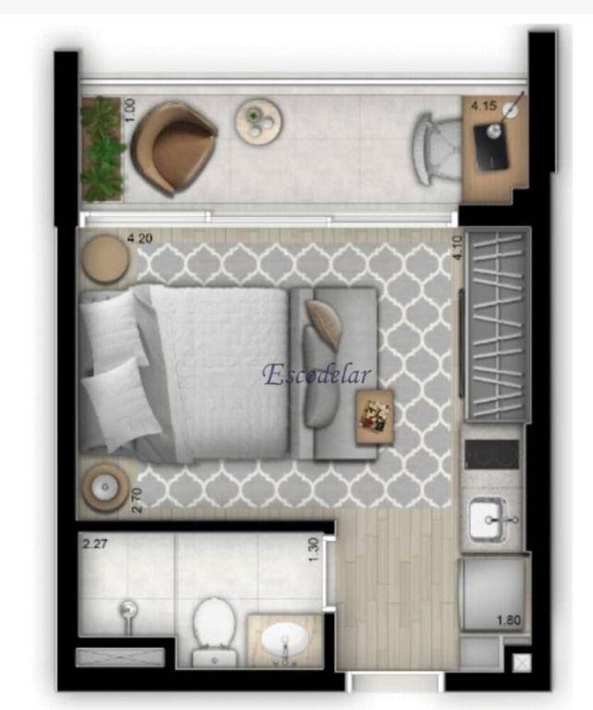 Kitnet-Studio, 25 m² - Foto 2