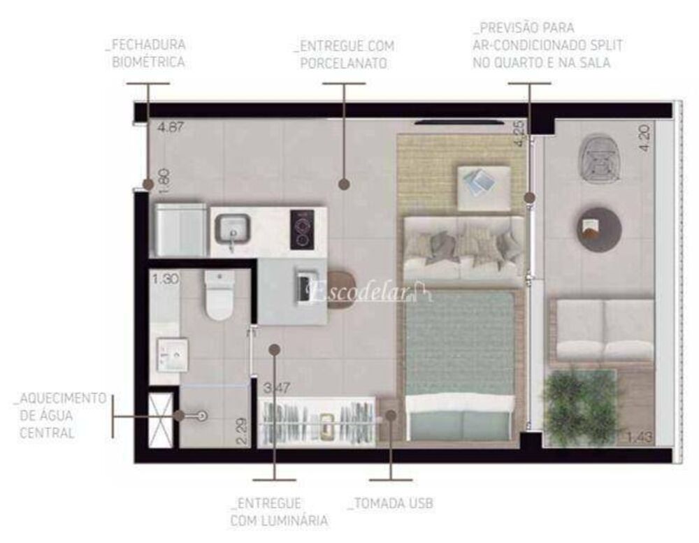 Apartamento, 1 quarto, 23 m² - Foto 11