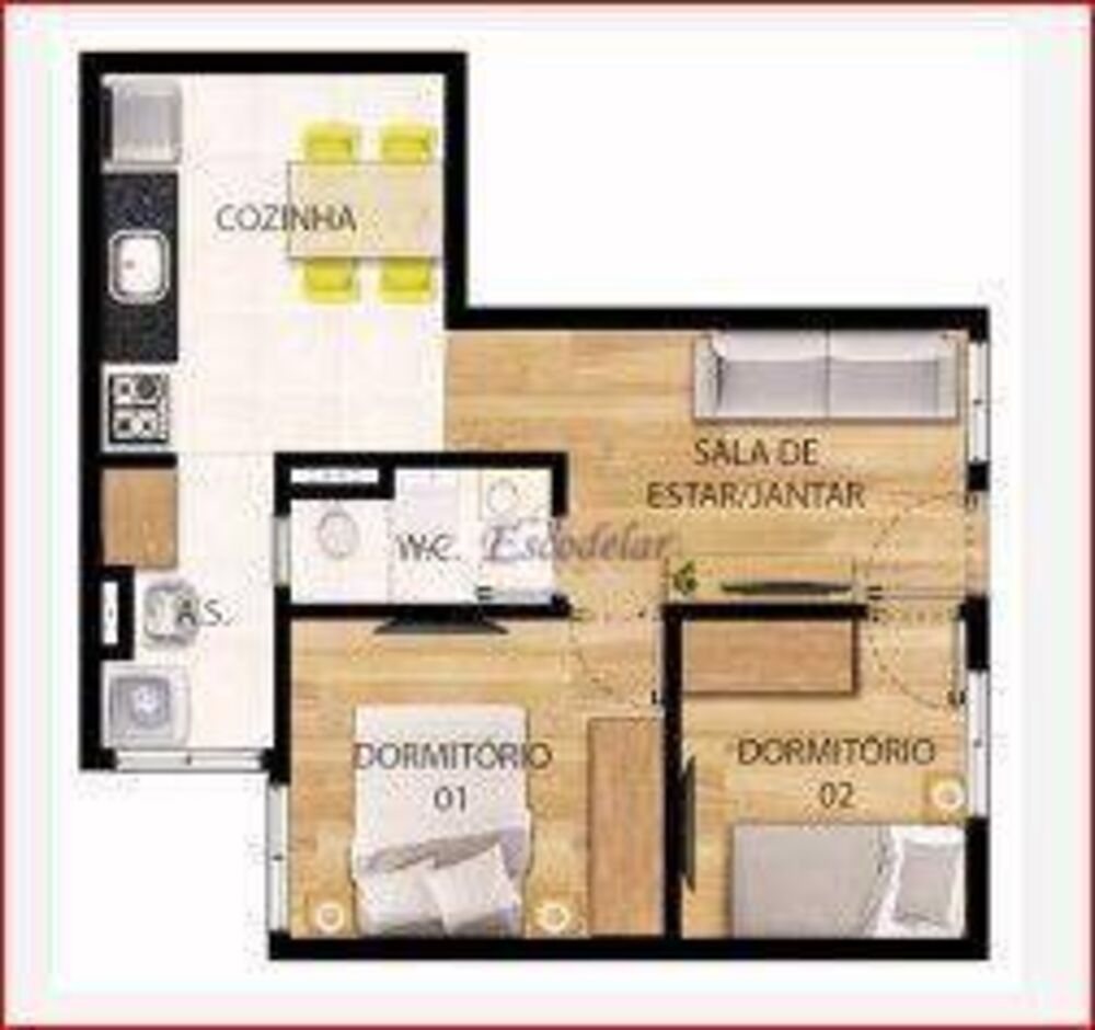 Apartamento, 2 quartos, 40 m² - Foto 2