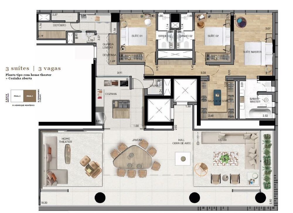 Apartamento, 3 quartos, 232 m² - Foto 12