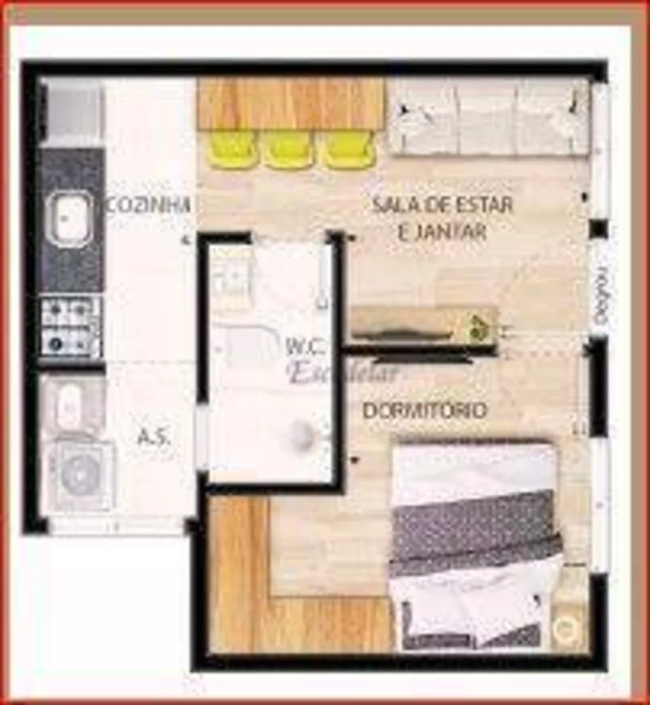 Apartamento à venda com 1 quarto, 25m² - Foto 3