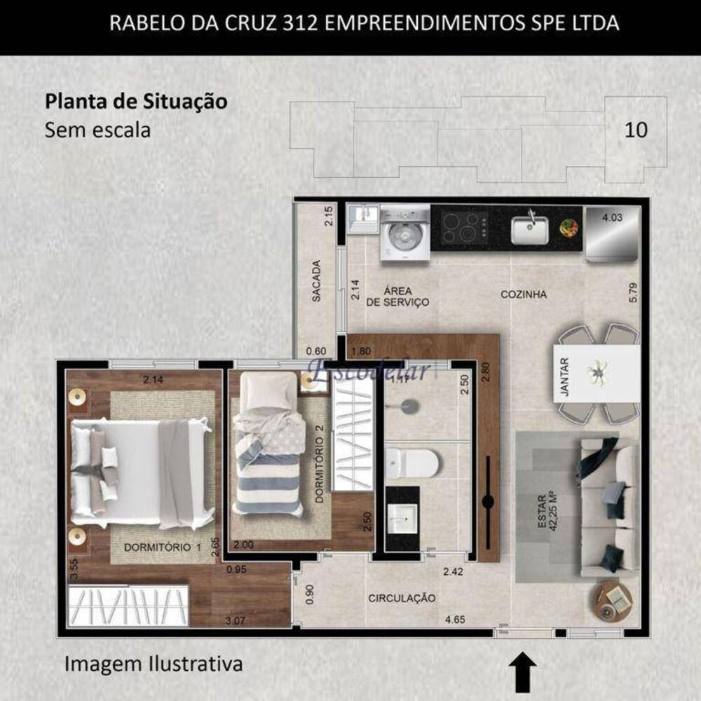 Apartamento, 2 quartos, 48 m² - Foto 2