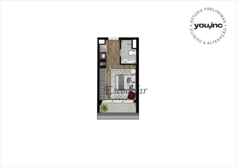 Kitnet-Studio, 23 m² - Foto 4