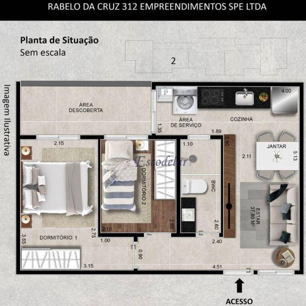 Apartamento, 2 quartos, 43 m² - Foto 5