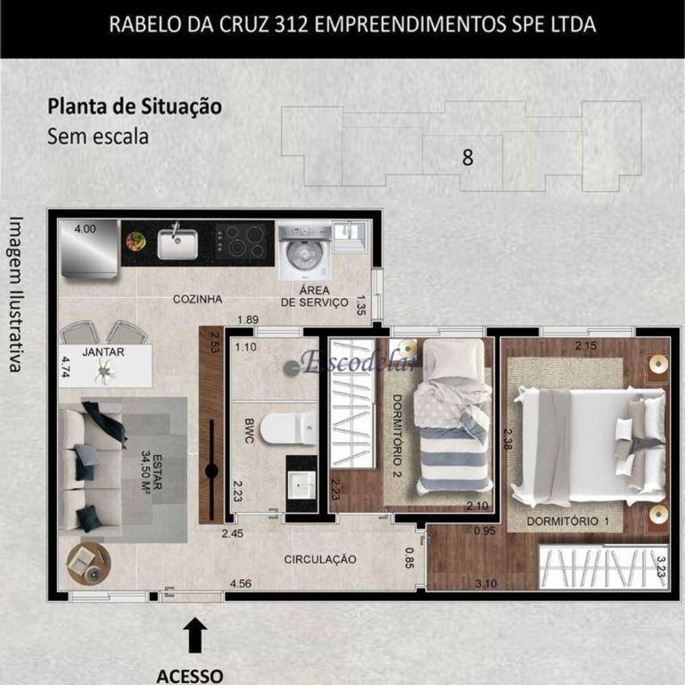 Apartamento, 2 quartos, 43 m² - Foto 11