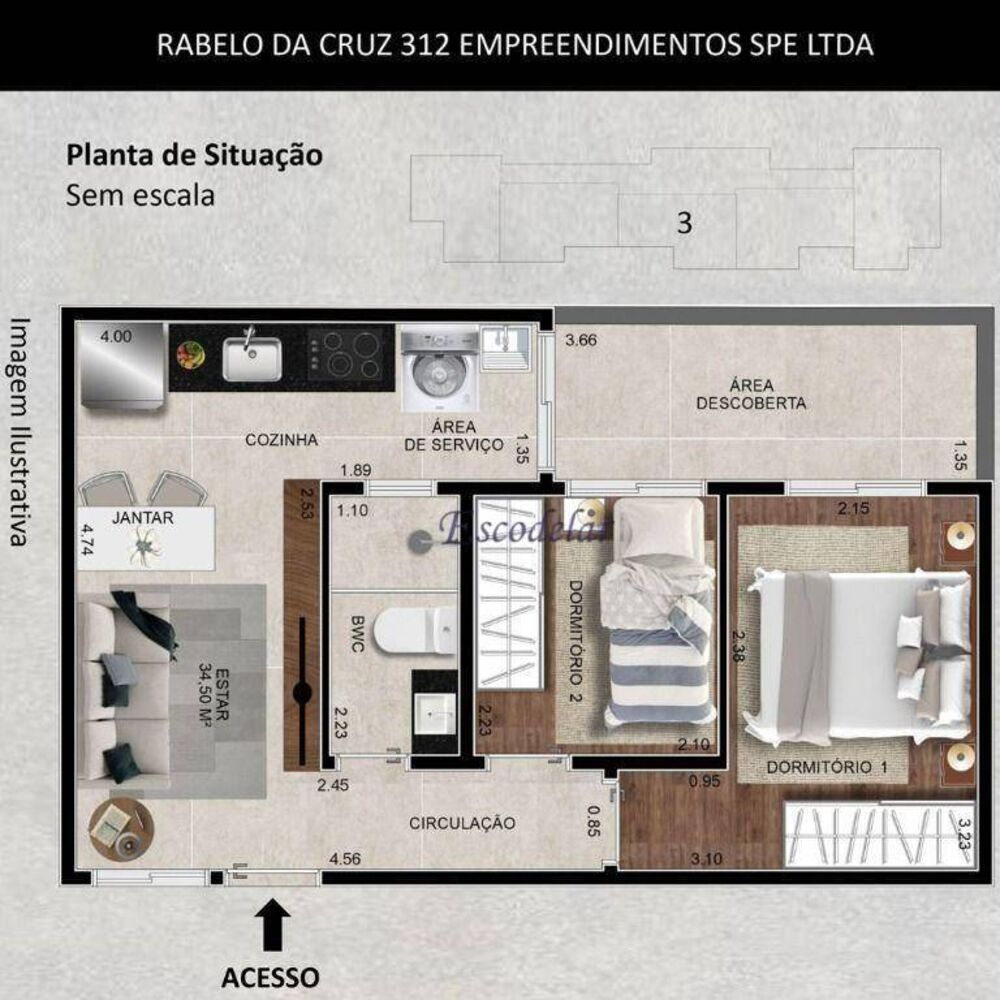 Apartamento, 2 quartos, 43 m² - Foto 6