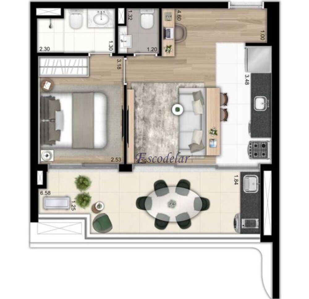 Apartamento, 1 quarto, 50 m² - Foto 3
