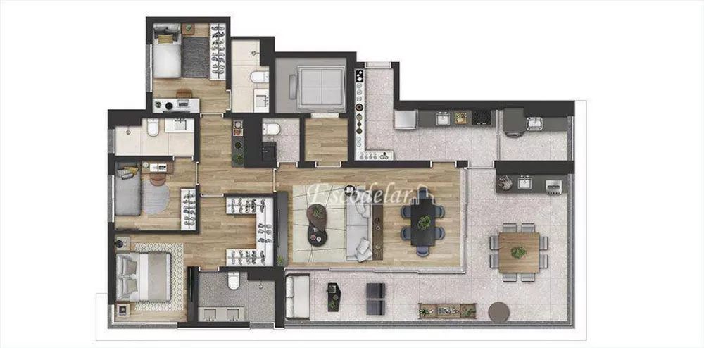 Apartamento, 3 quartos, 148 m² - Foto 1