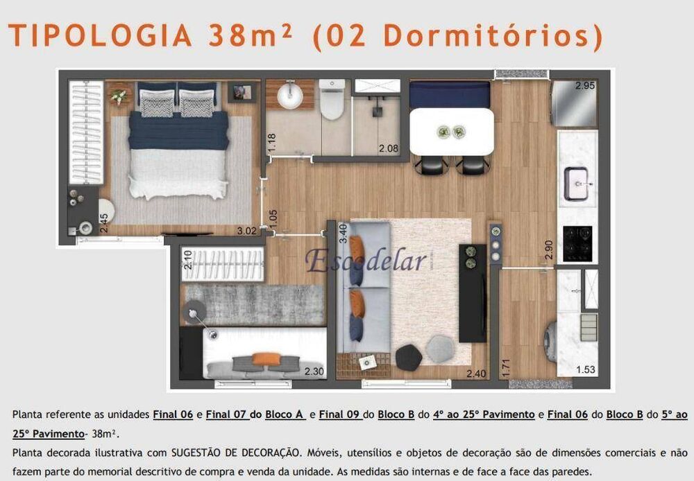 Apartamento, 2 quartos, 38 m² - Foto 16