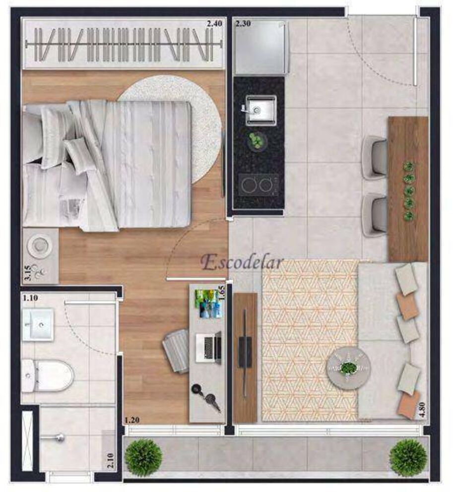 Apartamento, 1 quarto, 30 m² - Foto 18