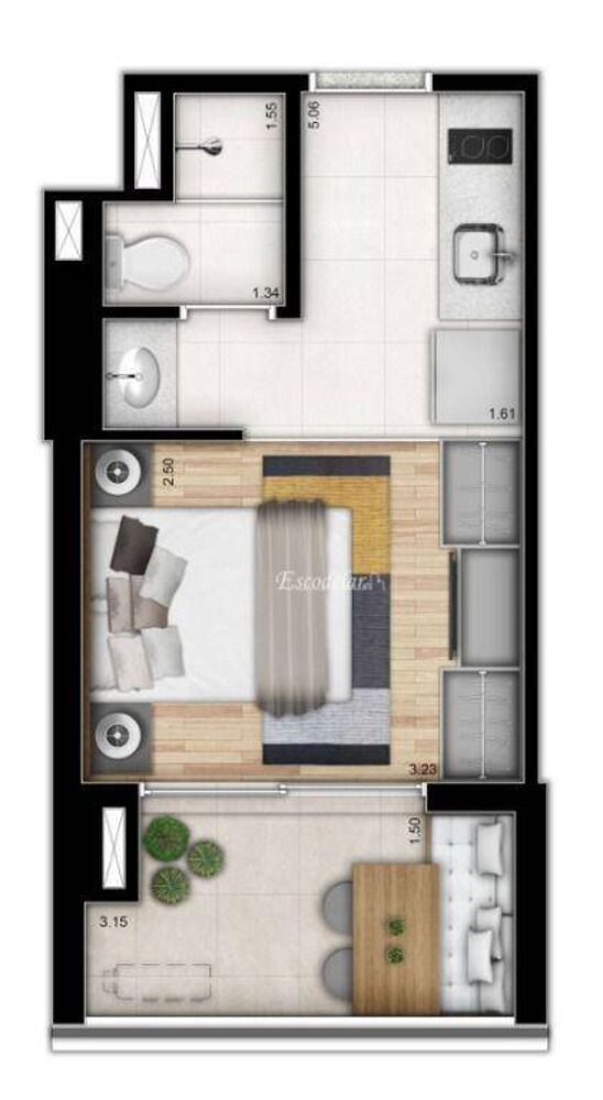 Kitnet-Studio, 23 m² - Foto 2