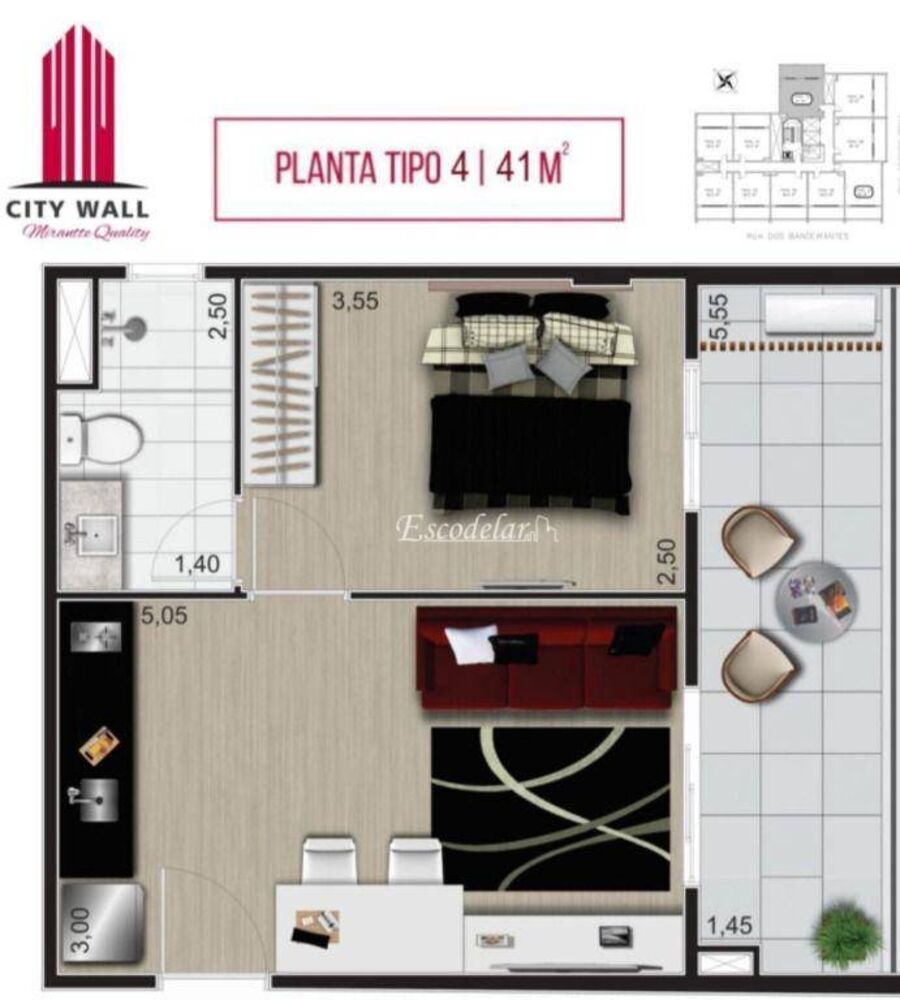 Apartamento, 1 quarto, 41 m² - Foto 7