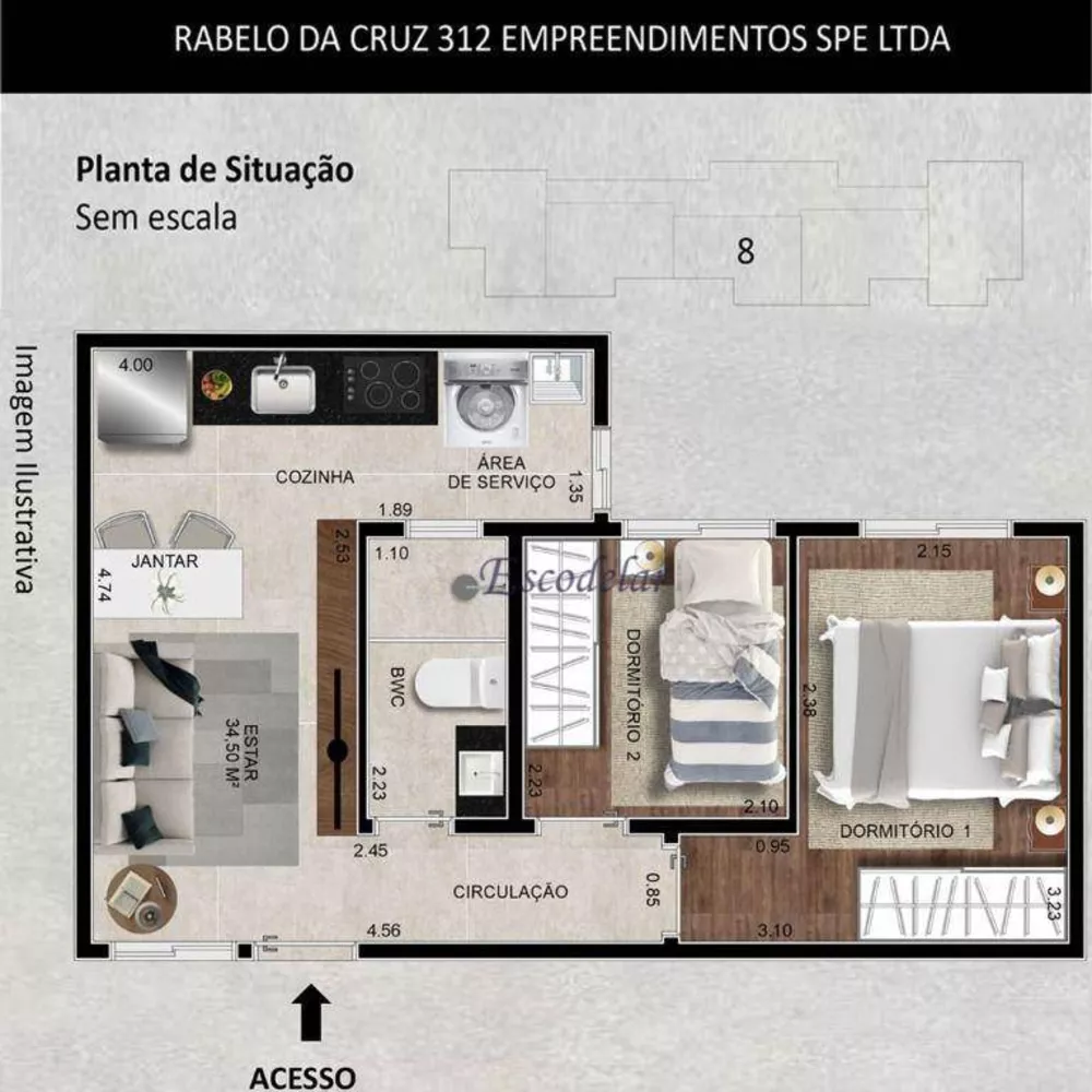 Apartamento à venda com 2 quartos, 45m² - Foto 5