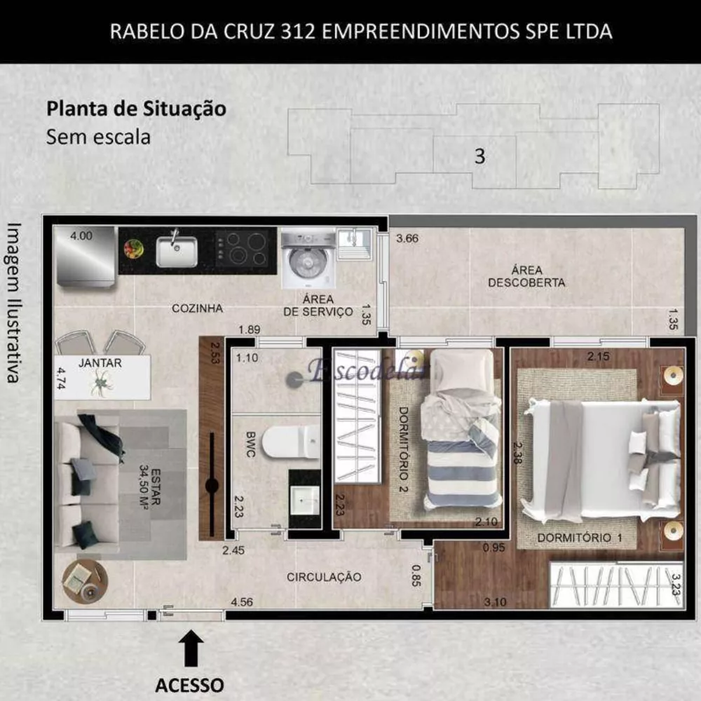 Apartamento à venda com 2 quartos, 45m² - Foto 9