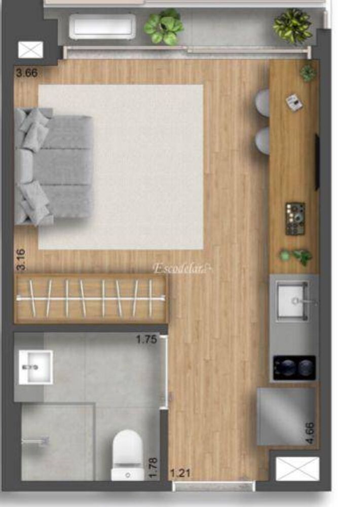 Kitnet-Studio, 21 m² - Foto 5