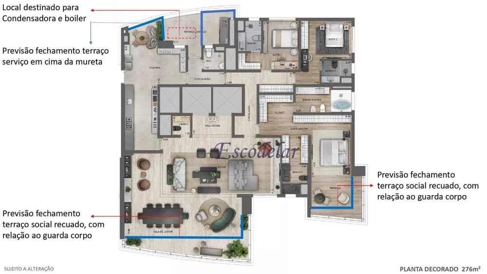 Apartamento à venda com 4 quartos, 281m² - Foto 7