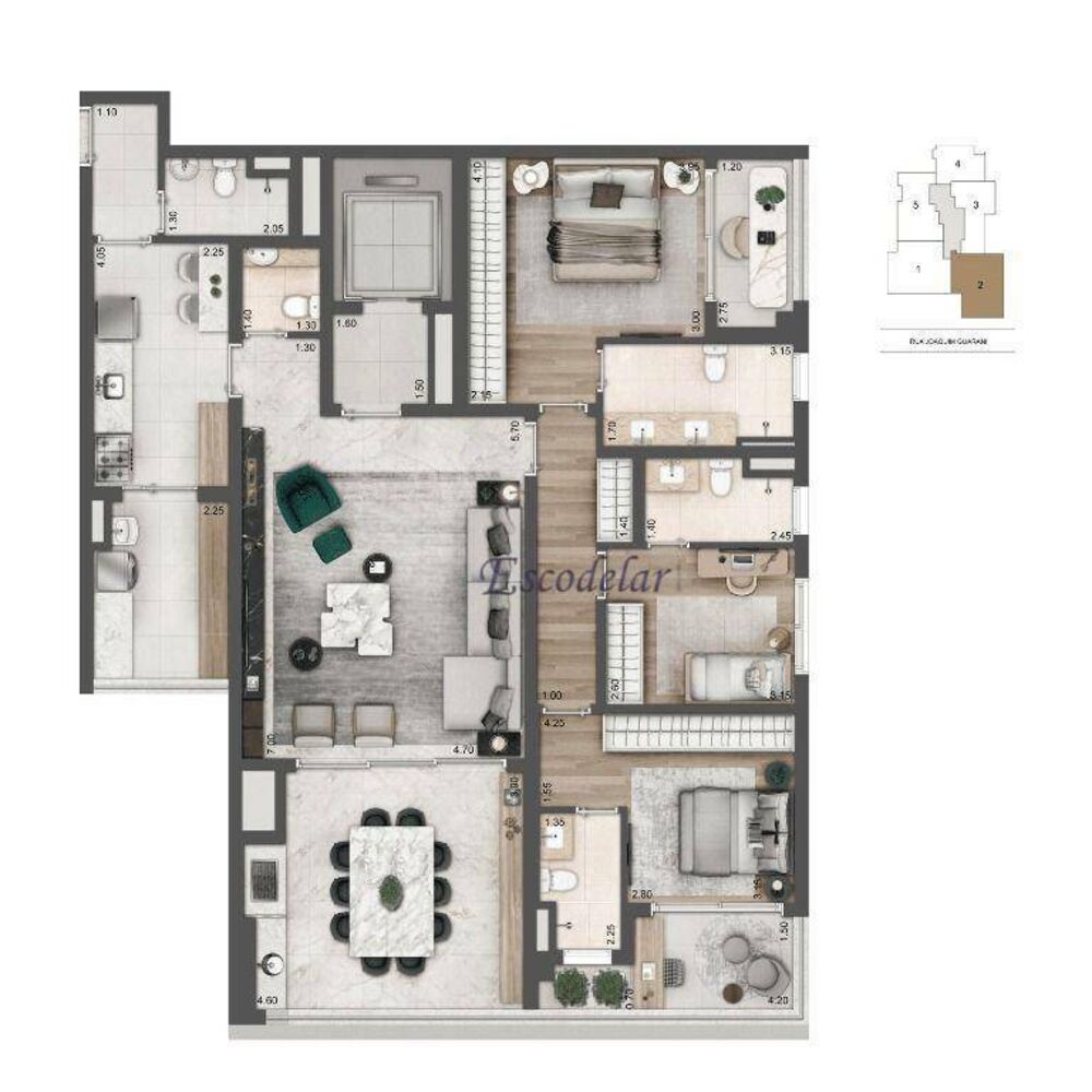 Apartamento, 3 quartos, 157 m² - Foto 2