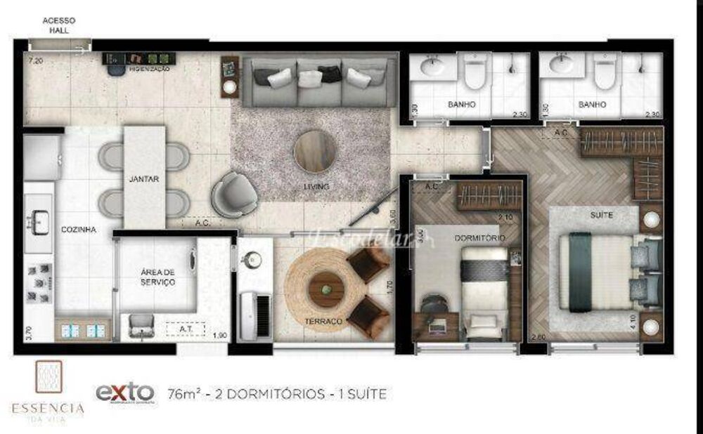 Apartamento, 2 quartos, 76 m² - Foto 4