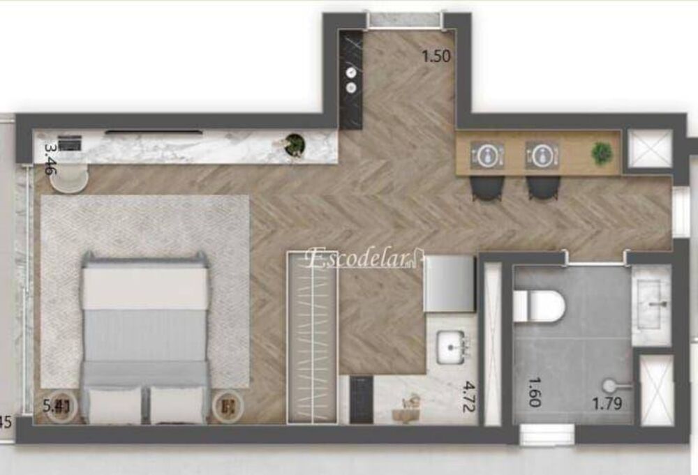 Kitnet-Studio, 26 m² - Foto 19