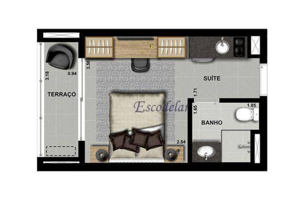 Apartamento, 1 quarto, 22 m² - Foto 1