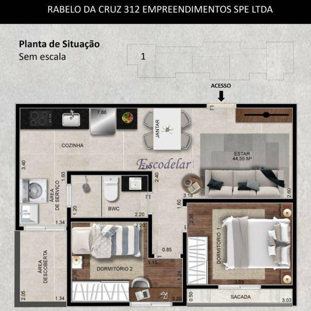 Apartamento, 2 quartos, 55 m² - Foto 4