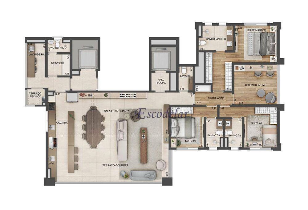 Apartamento, 3 quartos, 198 m² - Foto 10
