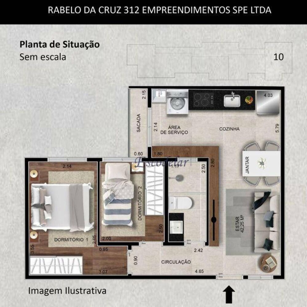 Apartamento, 2 quartos, 45 m² - Foto 2