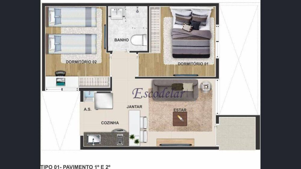 Apartamento, 2 quartos, 30 m² - Foto 13