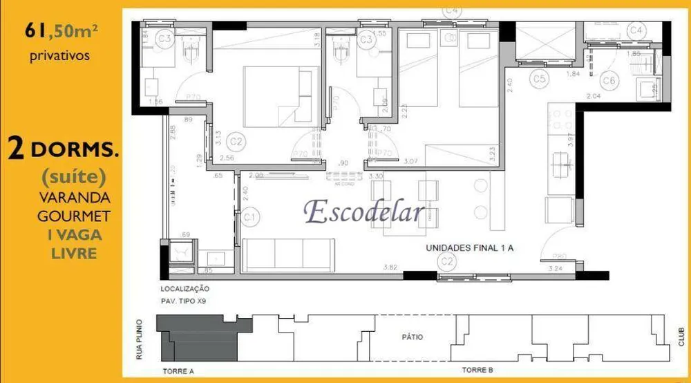 Apartamento, 2 quartos, 61 m² - Foto 3