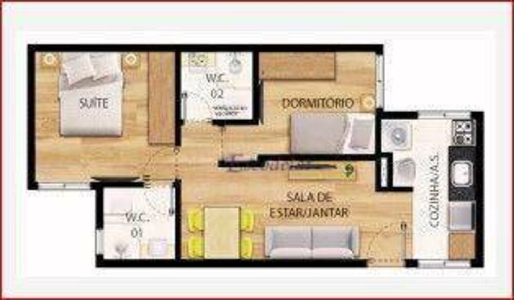 Apartamento, 2 quartos, 42 m² - Foto 2