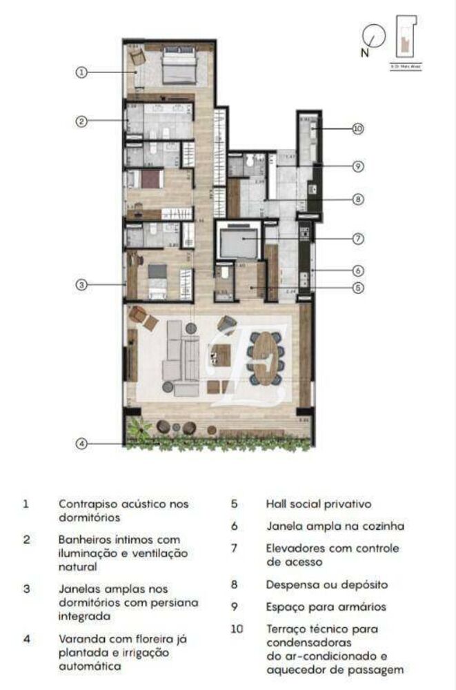 Apartamento, 3 quartos, 196 m² - Foto 2