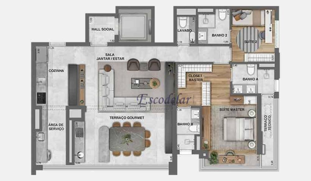 Apartamento, 3 quartos, 119 m² - Foto 2