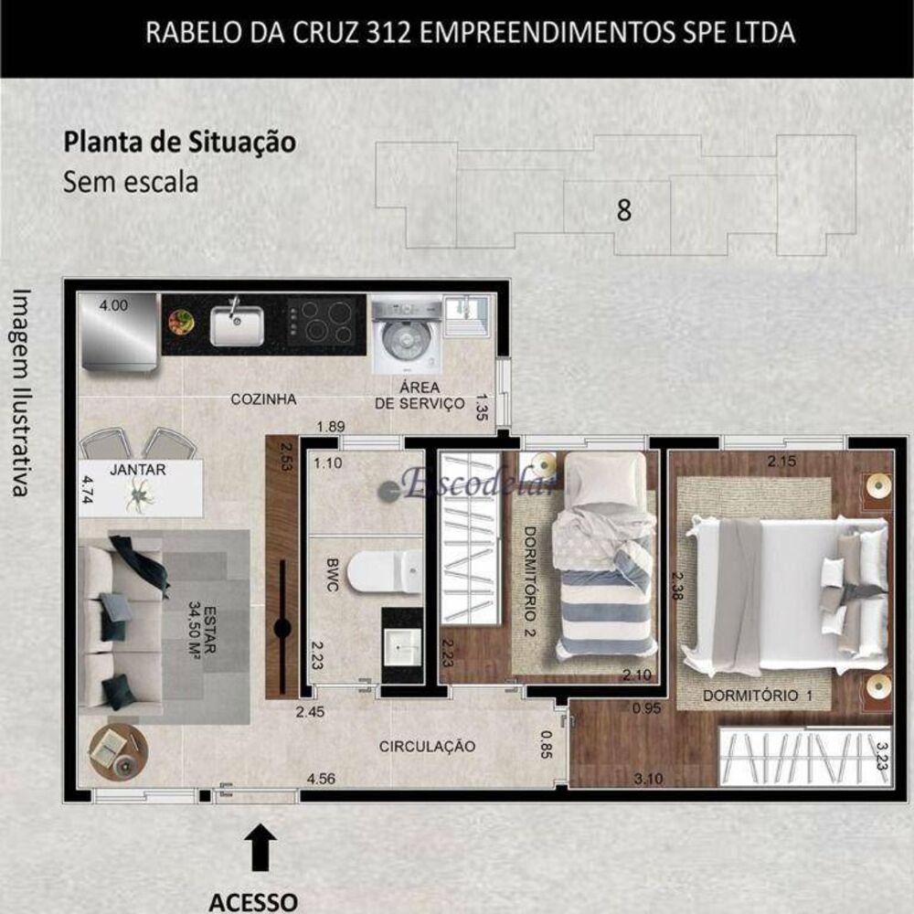 Apartamento, 2 quartos, 45 m² - Foto 8