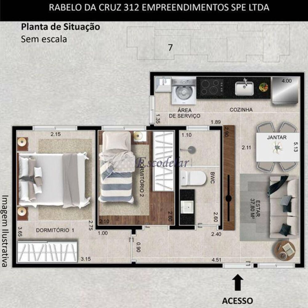 Apartamento, 2 quartos, 45 m² - Foto 7