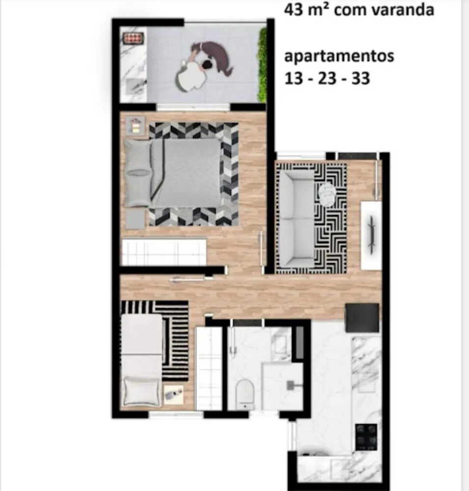 Apartamento, 2 quartos, 43 m² - Foto 8