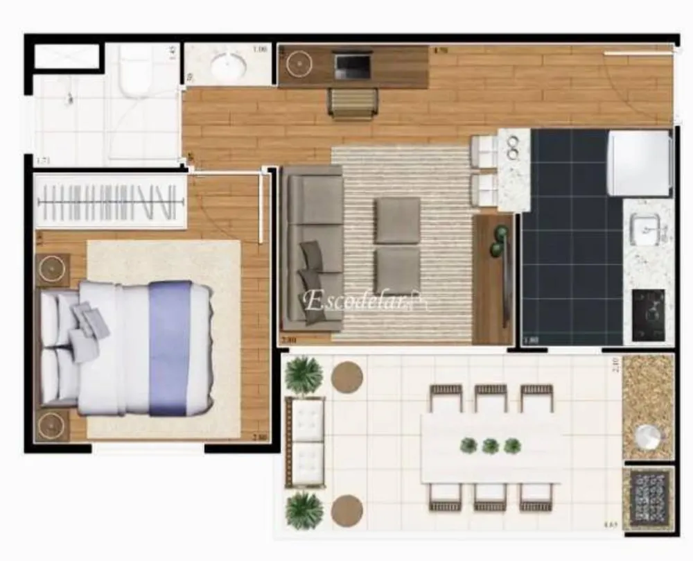Apartamento, 1 quarto, 44 m² - Foto 8