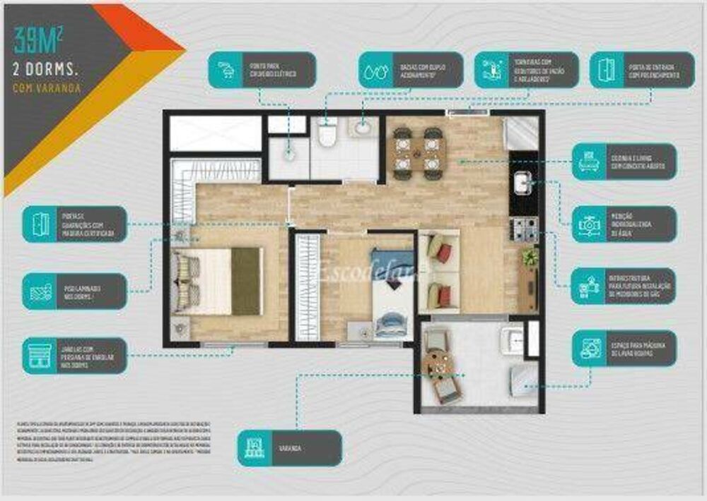 Apartamento, 2 quartos, 40 m² - Foto 4