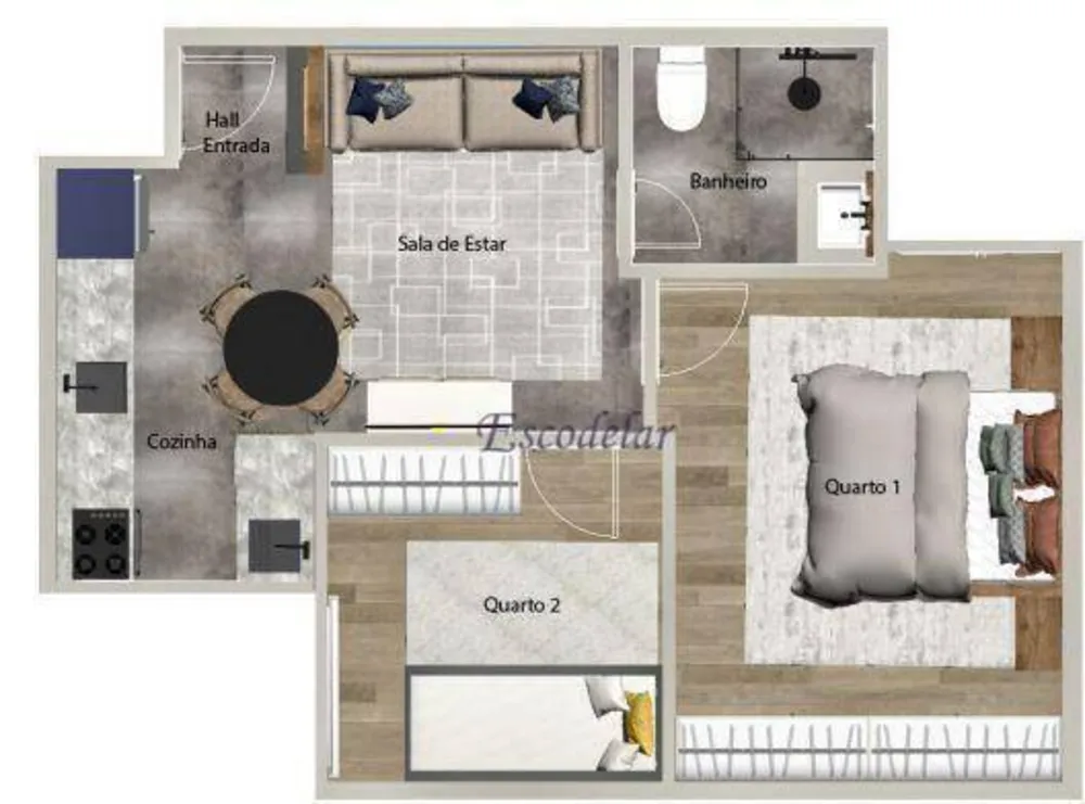 Apartamento, 2 quartos, 42 m² - Foto 3