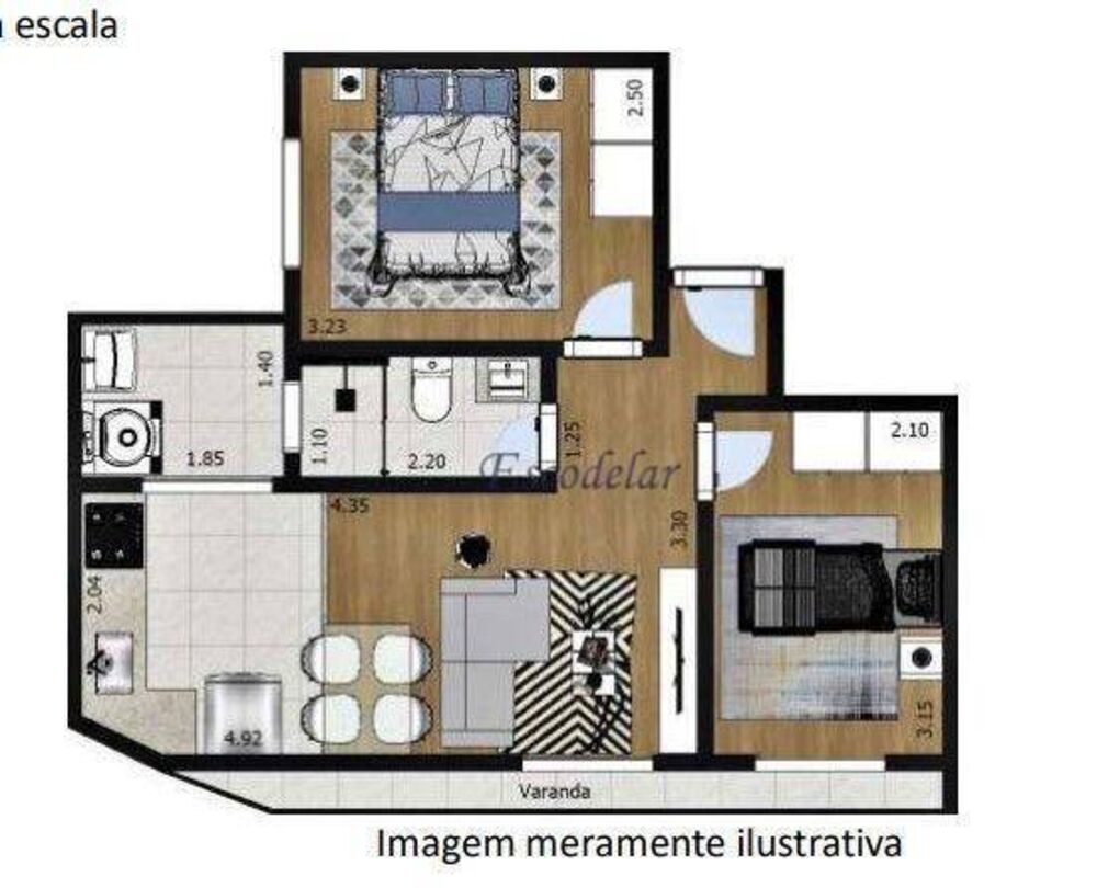 Apartamento, 2 quartos, 37 m² - Foto 4