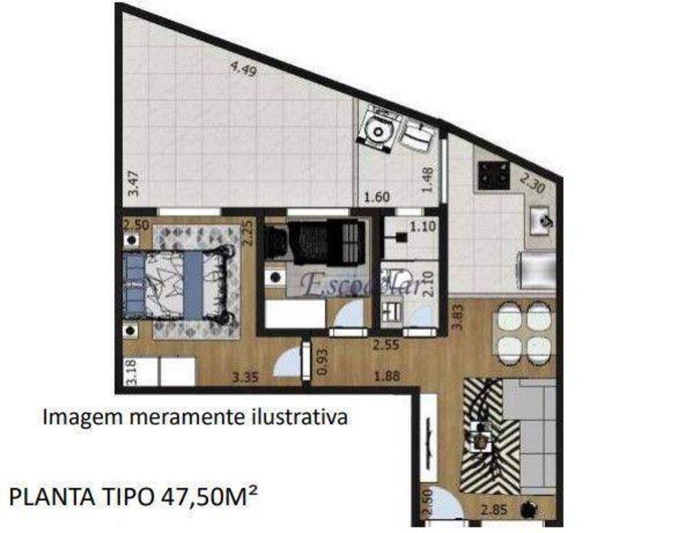 Apartamento, 2 quartos, 37 m² - Foto 3