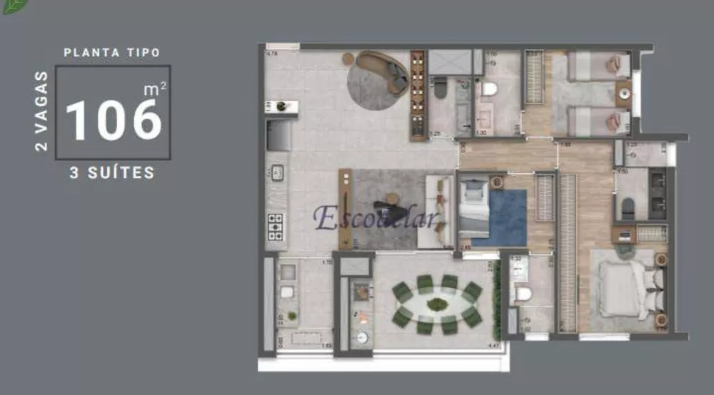 Apartamento à venda com 3 quartos, 106m² - Foto 20