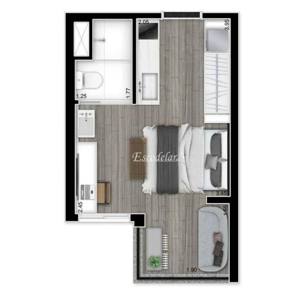 Kitnet-Studio, 20 m² - Foto 4