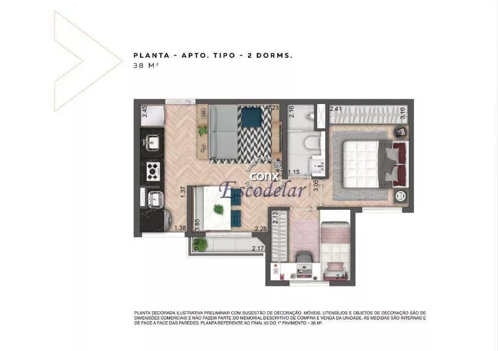 Apartamento, 2 quartos, 38 m² - Foto 23